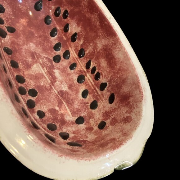 VINTAGE SERVING BOWL -- Watermelon, Deep, Long, Heavy, Food Safe, Never Used - Picture 9 of 9